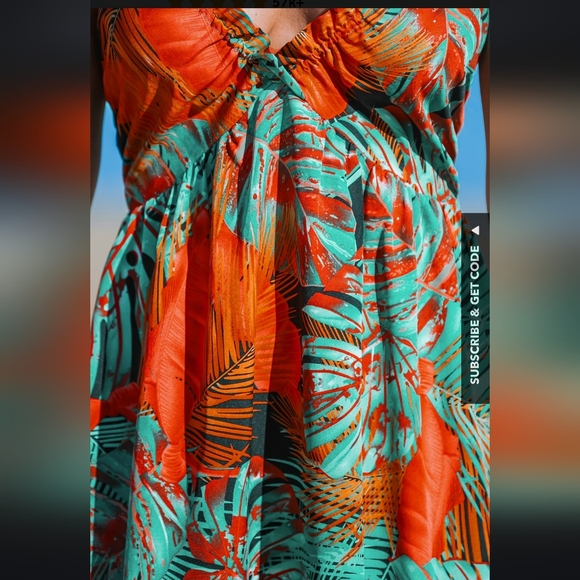 NWT Cupshe tropical abstract halter next maxi dress $45 small Backless summer - Picture 4 of 12